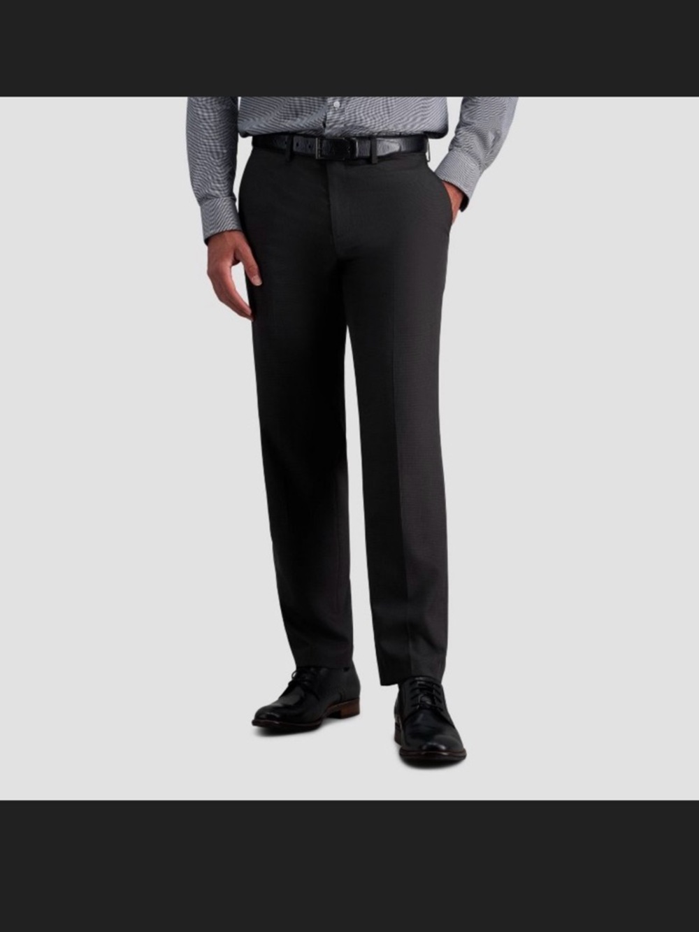 Haggar Flex Series Slim Fit Dress Pants in Dark Gray 30x30